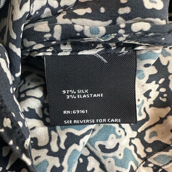 Carlisle blue/tan silk blouse - Picture 9 of 11